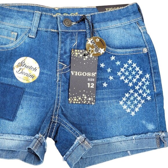 Vigoss  Girl Chelsea Denim Shorts Sz 12 - Picture 3 of 12